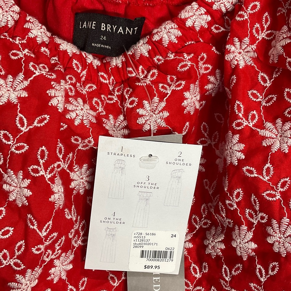 Red Floral Lane Bryant Romper - Picture 3 of 4